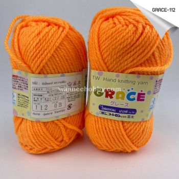 ไหมพรมGrace (สีพื้น) :ส้มเรืองแสง